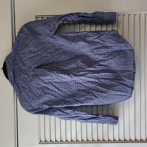 EUC  Ralph Lauren Boys Blue & White L/S Gingham Button Down Shirt,  Size 7 - Picture 7 of 11
